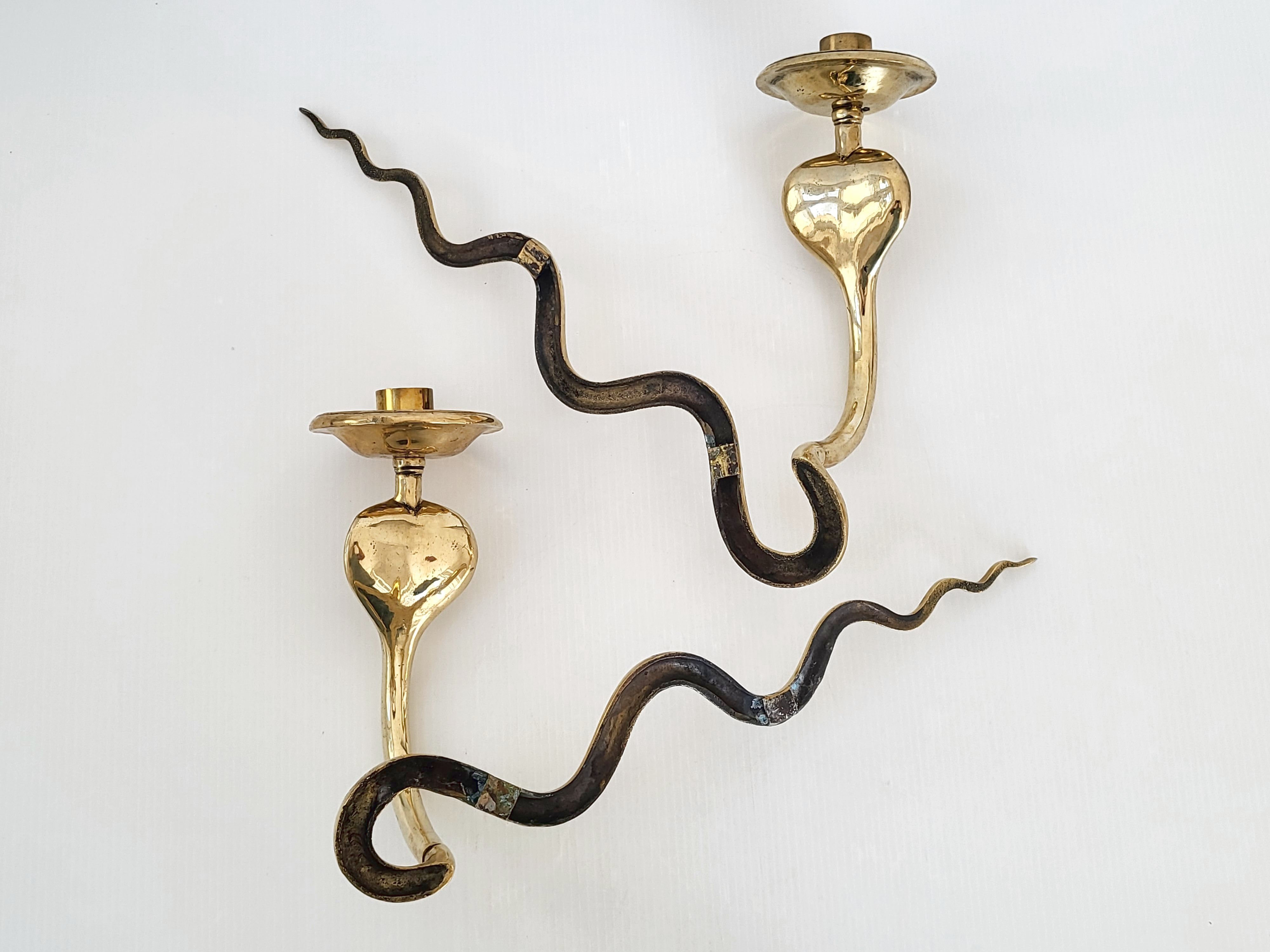 Ensemble de bougeoirs muraux vintage 1970