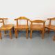 Set of 4 armchairs in pine from the 60s and 70s