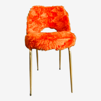 Chaise moumoute orange