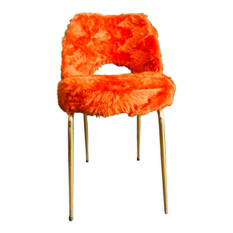 Chaise moumoute orange