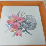 Framed flower lithograph by rosalind oesterle