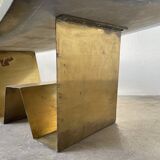 Addor 60s sculptural marble and brass coffee table