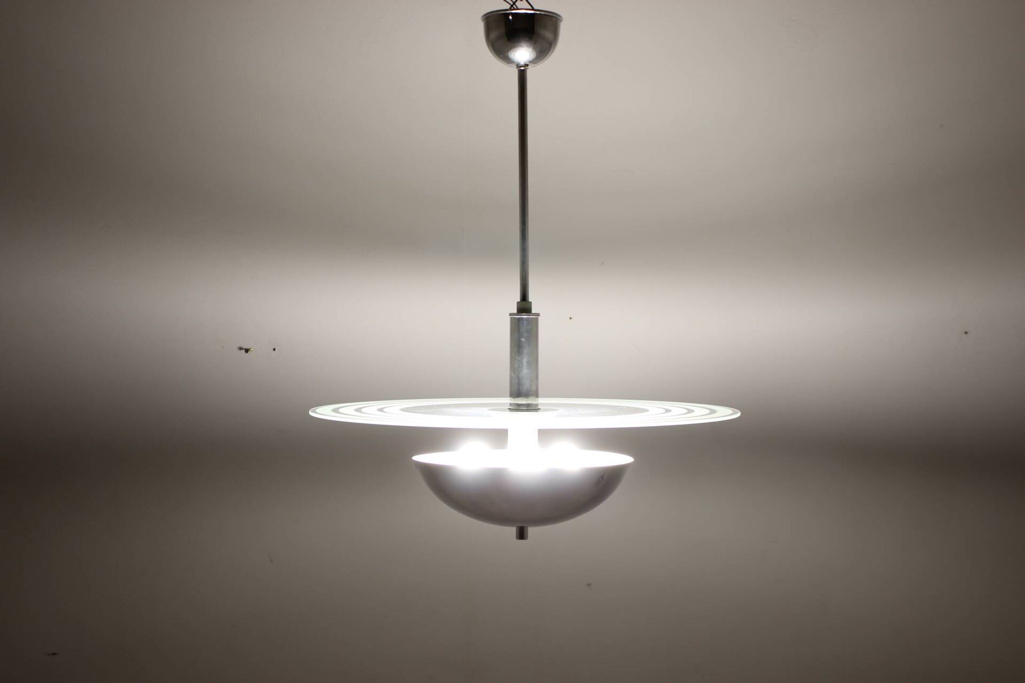 1930s Restored Art Deco Chandelier, Czechoslovakia
