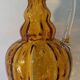 Ancient large twisted amber glass vase blown Murano 19th century