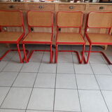 Set 4 chair B32 red Marcel Breuer Cesca