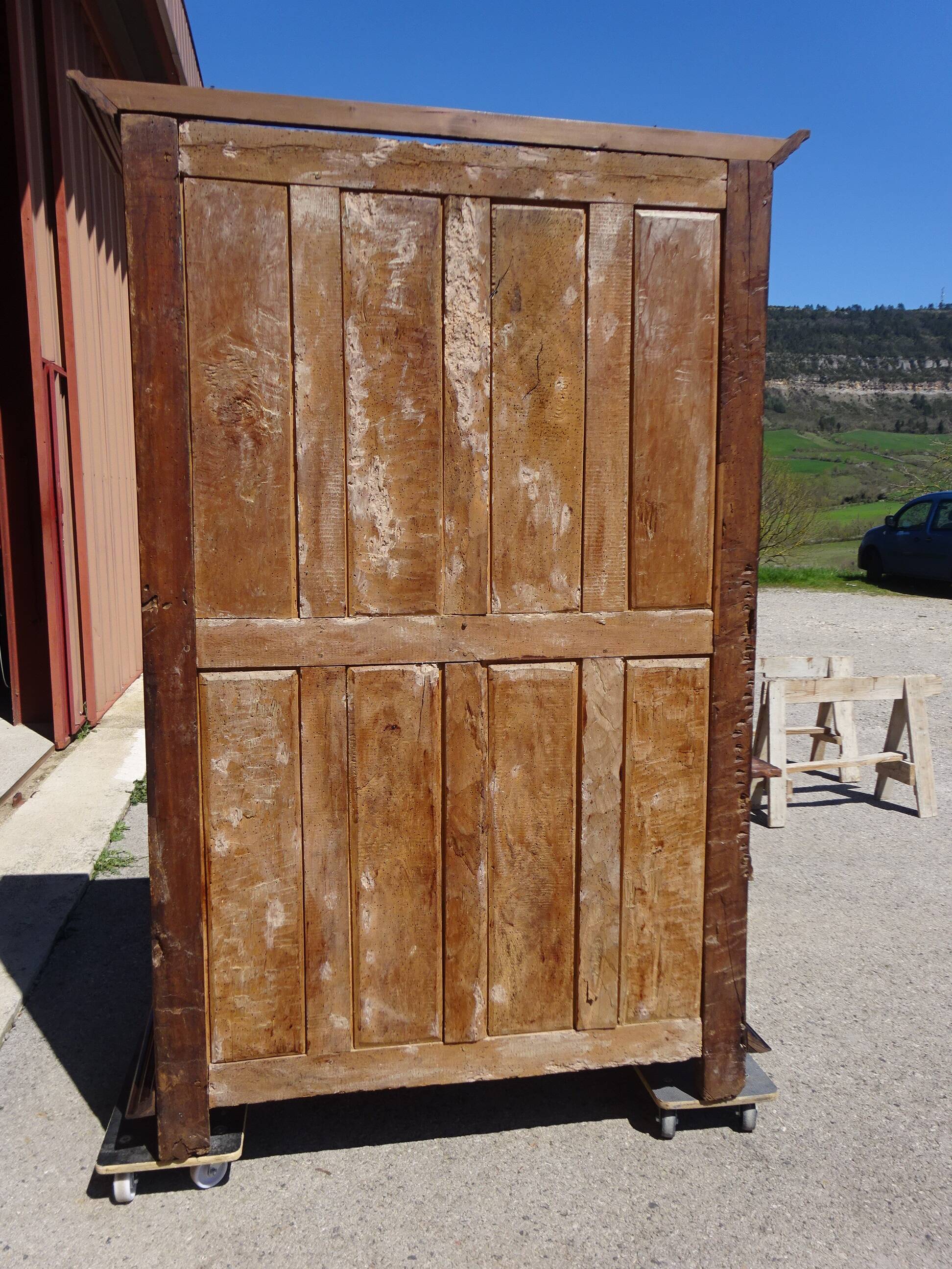 Antique Louis XIII wardrobe, diamond points
