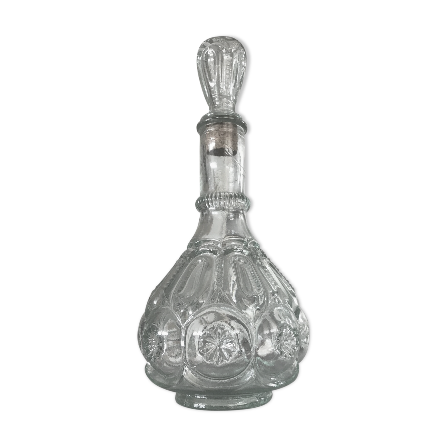 Bottle vial bottle vintage structured green glass molded cork cork