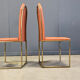 Vintage brass dining chairs by Belgochrom, 1970s