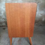 Commode vintage en rotin pieds compas