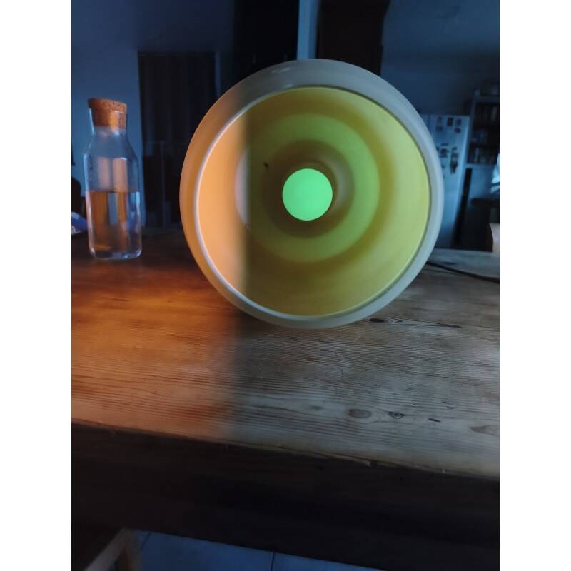 Lampe opaline saumon année 60