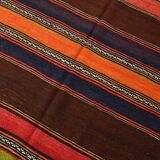 4x8 Brown & Blue Turkish Vintage Kilim Rug 139x245Cm SK 2314