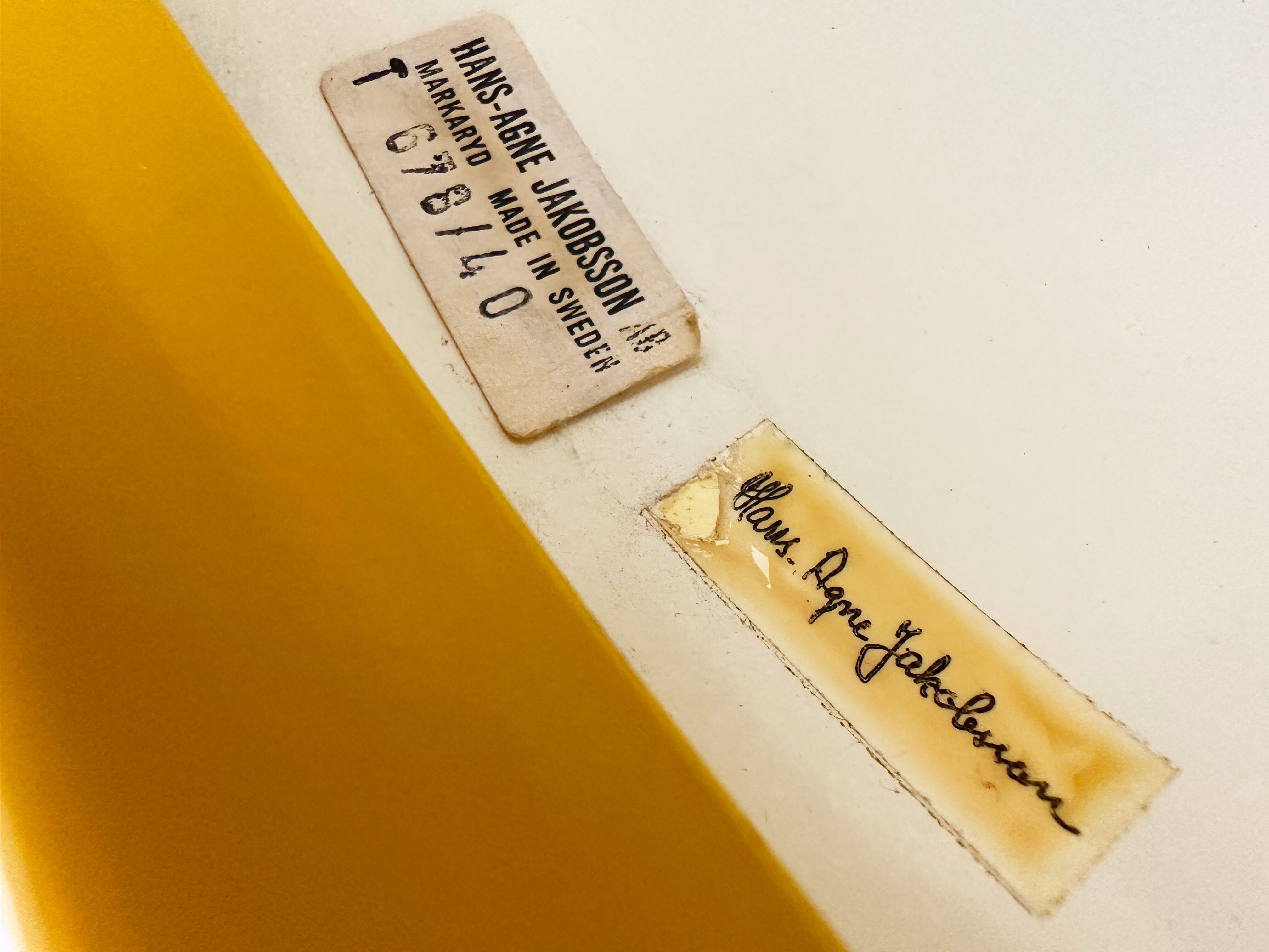 Hans Agne Jakobsson - Yellow Pendant Hat Lamp - Markaryd Sweden