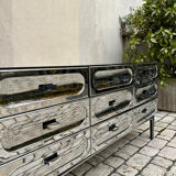 Commode Space Age Chromée par Henri Vallières