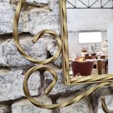 Gilded wrought iron mirror 52x64cm