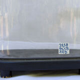 Old oval glass globe 35.5 cm high black foot