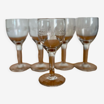 Vintage liqueur wine glasses 1960