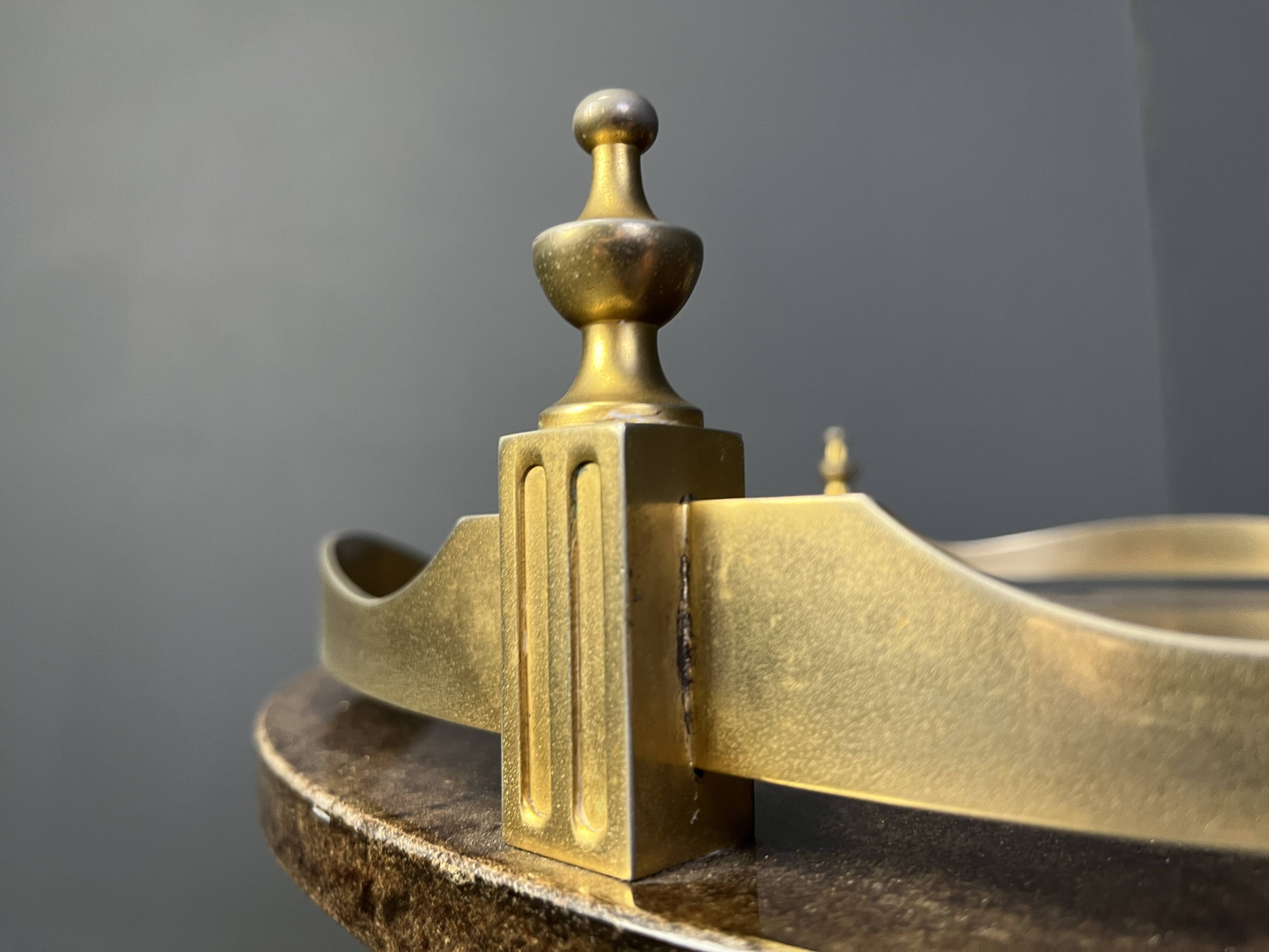 Italian Lacquered Goatskin / Parchment Serving Bar Cart by Aldo Tura, 1960s