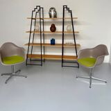 Étagère bibliothèque bois et métal design des années 80