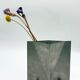 Sculptural brushed aluminium vase, 1980s