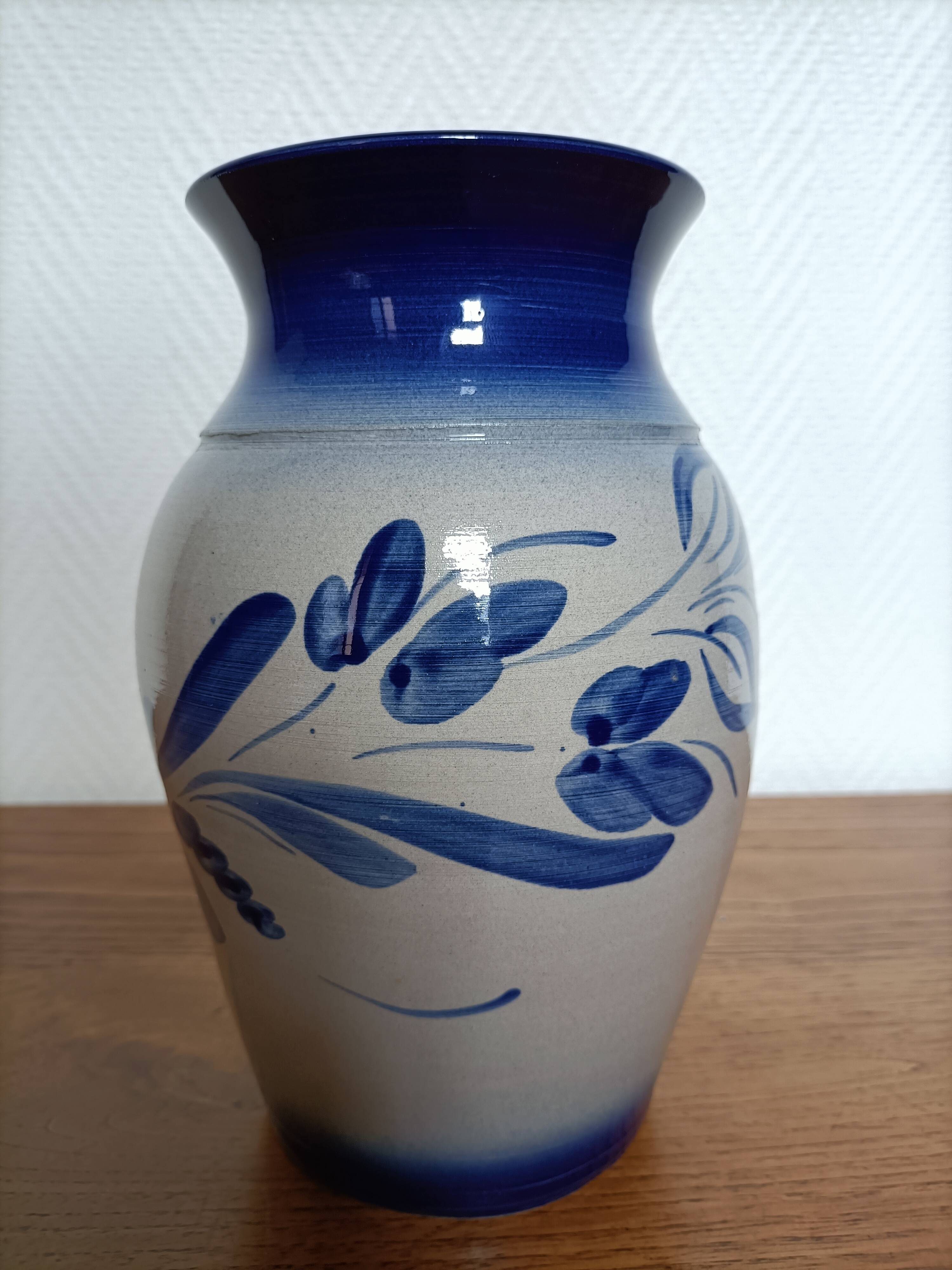 Vase à fleurs alsacien en grès Anne Ehret