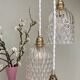 Vintage glass triple globe waterfall pendant light