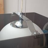 Suspended lamp design in smoked plexiglass from the 1990s.