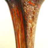 Art blown glass vase with inclusions of many colors