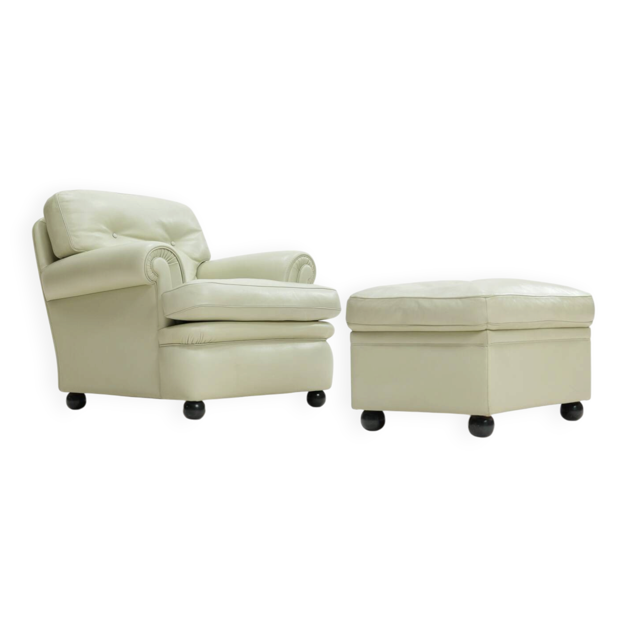 Poltrona Frau 'Dream B' armchair and ottoman, Italy, 1980s