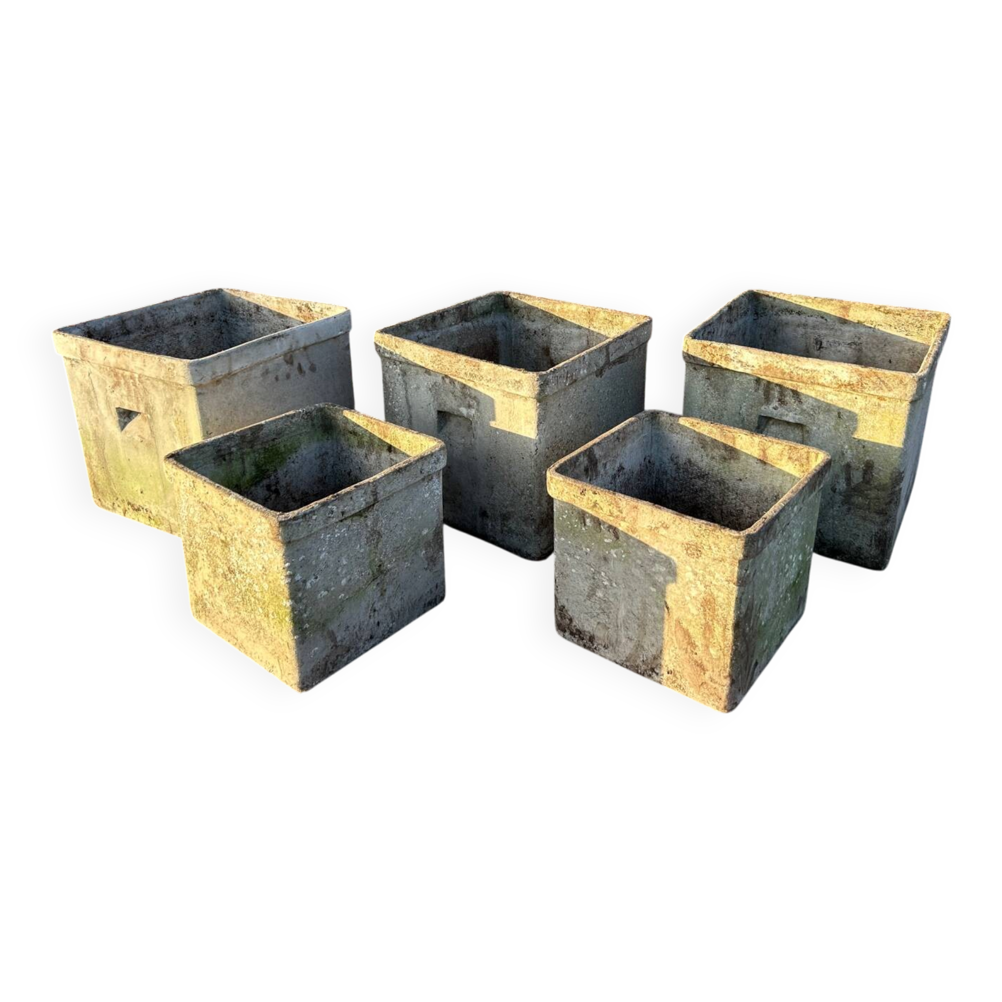 Set of 5 square planters Willy Guhl