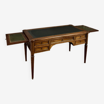 Flat mahogany desk Louis XVI XIX style Century