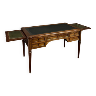 Flat mahogany desk Louis XVI XIX style Century