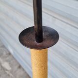 Wrought iron floor lamp and rope
