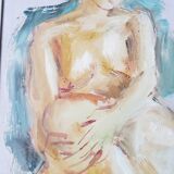 Oil on hardboard “The Chaste Nude” by Woulfart