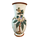 Vase RDA est-allemand des années 1960 avec fleurs peintes à la main, Steingutfabrik Dresden, Villeroy & Boch