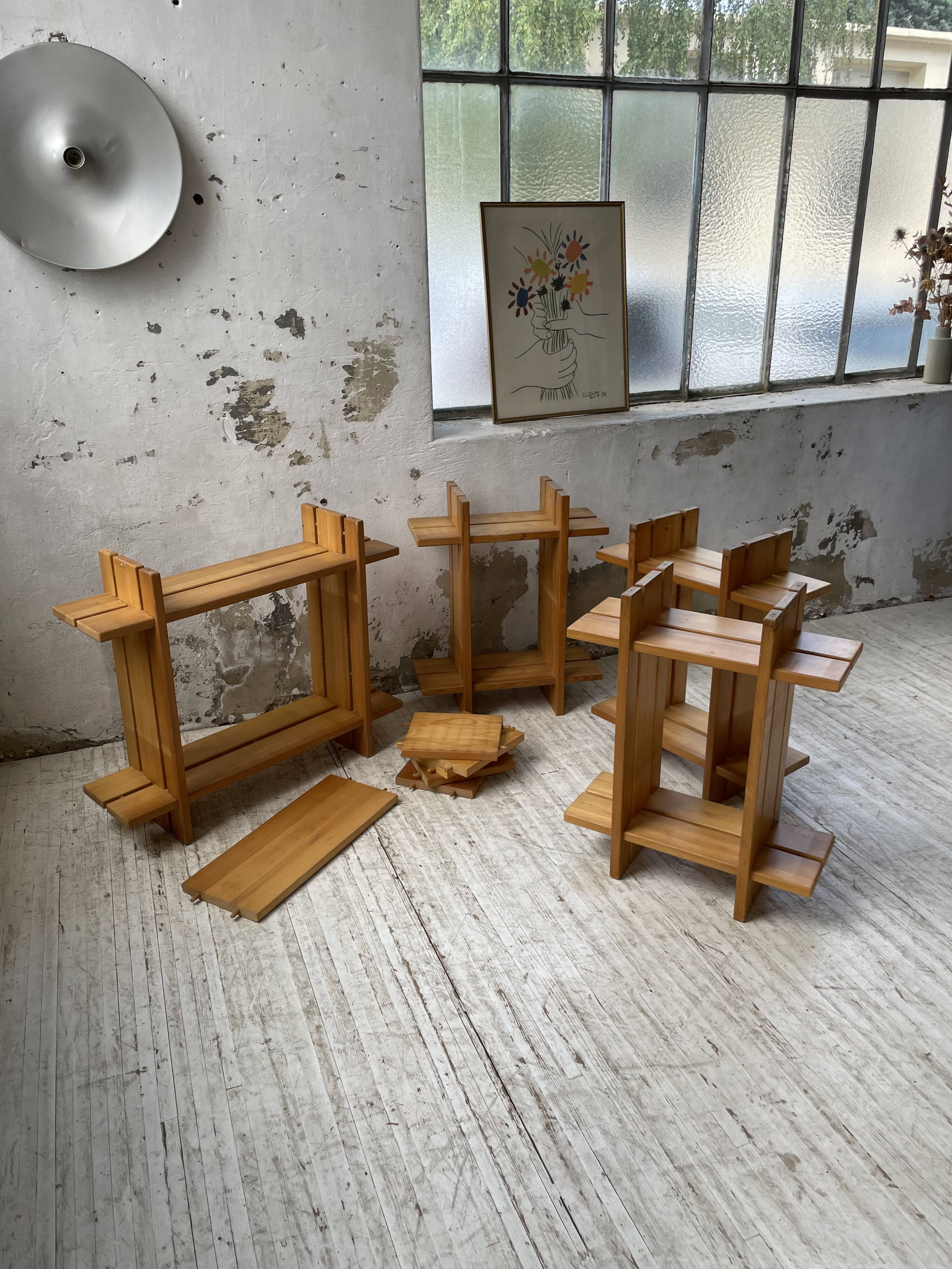 4 solid elm shelves Maison Regain