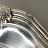 Round silver metal dish