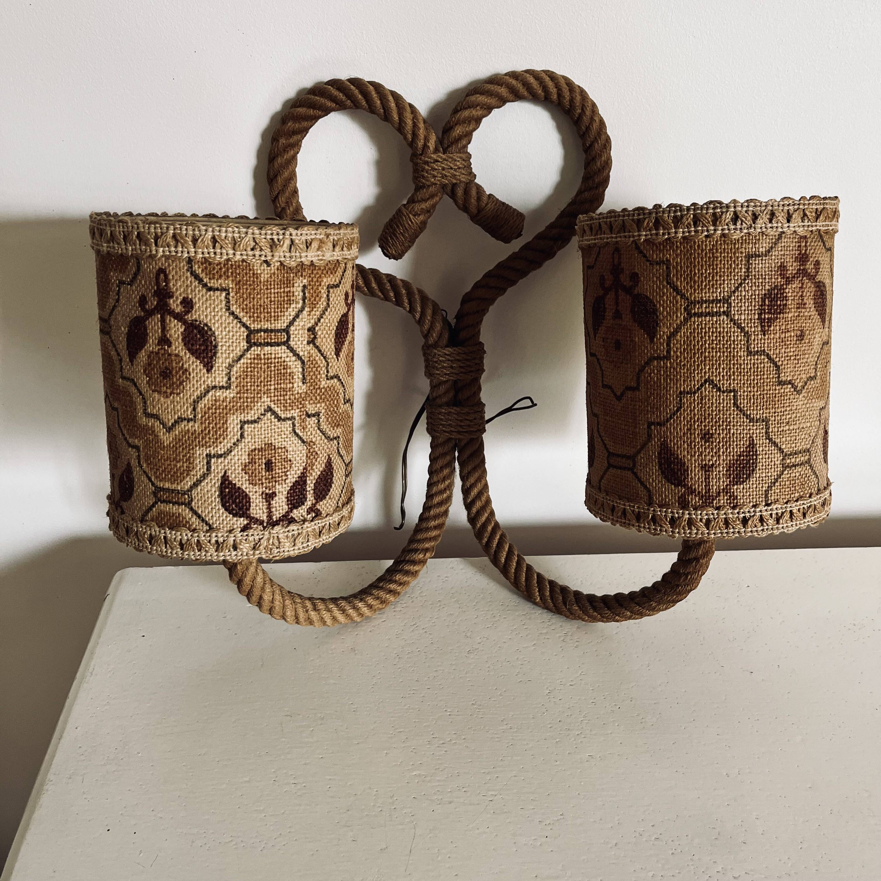 Large rope wall lamp