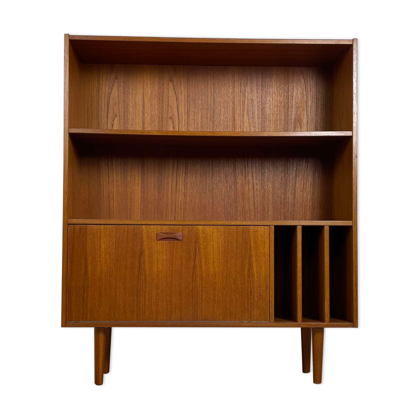 Scandinavian bookcase signed Clausen & Vintage teak sound, 60s