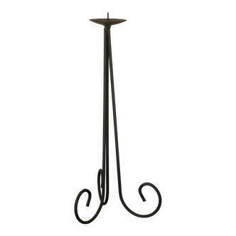 Black iron tripod chandelier, Brutalist, 1970 - 34 cm