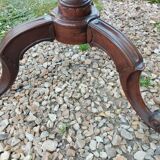 Table de chevet, table d'appoint ancienne style Louis XVI en bois et plateau en marbre