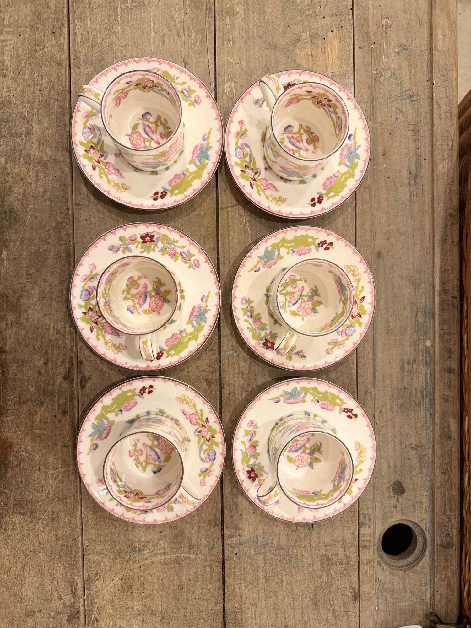 6 tasses à café en porcelaine de Minton