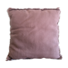 Border fringed edge and off-white linen cushion