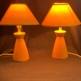 Bedside yellow lamps