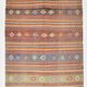 5x7 Tile Red & Grey Kilim Rug, Handwoven Vintage Kilim Rug, 140x221Cm