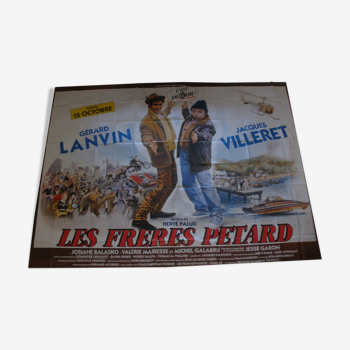 Affiche cinéma 4x3m  Les freres petard Gerard Lanvin Jacques Villeret