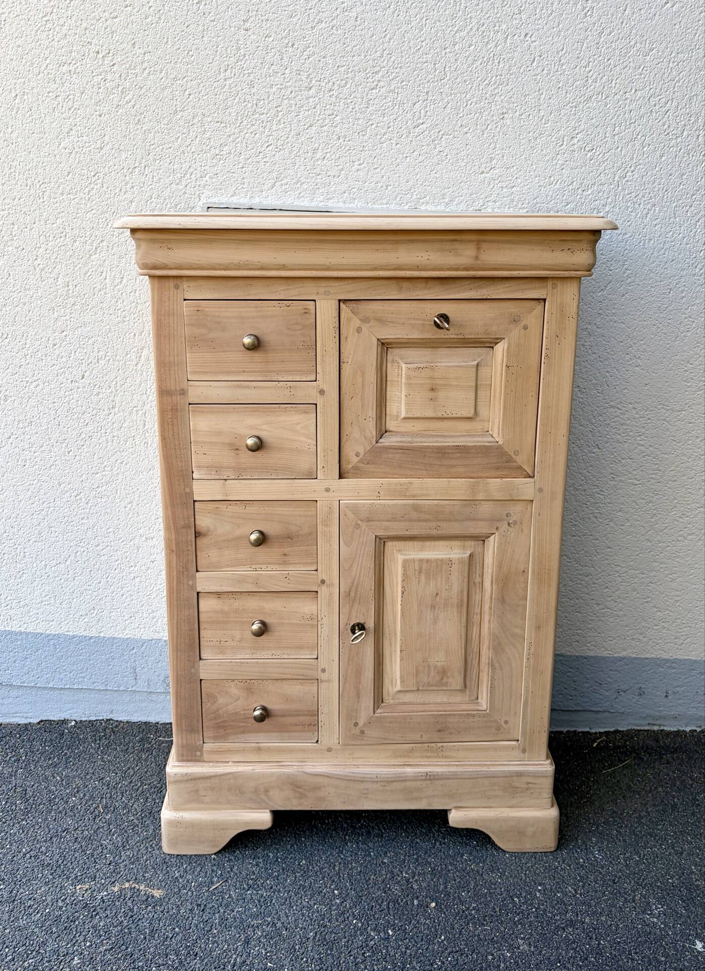 Small raw wood secretary