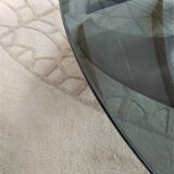 Knut Hesterberg's Propeller Round Coffee Table, steel structure and glass tray