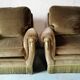 Paire de fauteuils en velours "Jean Roche "