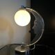 Moon lamp with face in aluminum and white opaline circa 1930