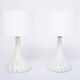 Pair of 1970s tall White Glass Table Lamps model "Candy" by Holmegaard
